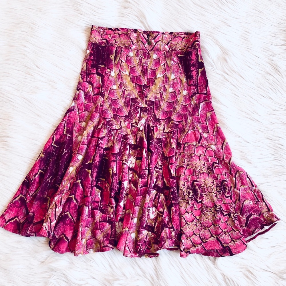 Just Cavalli Pink Feather Print Skirt - Picture 2 of 6